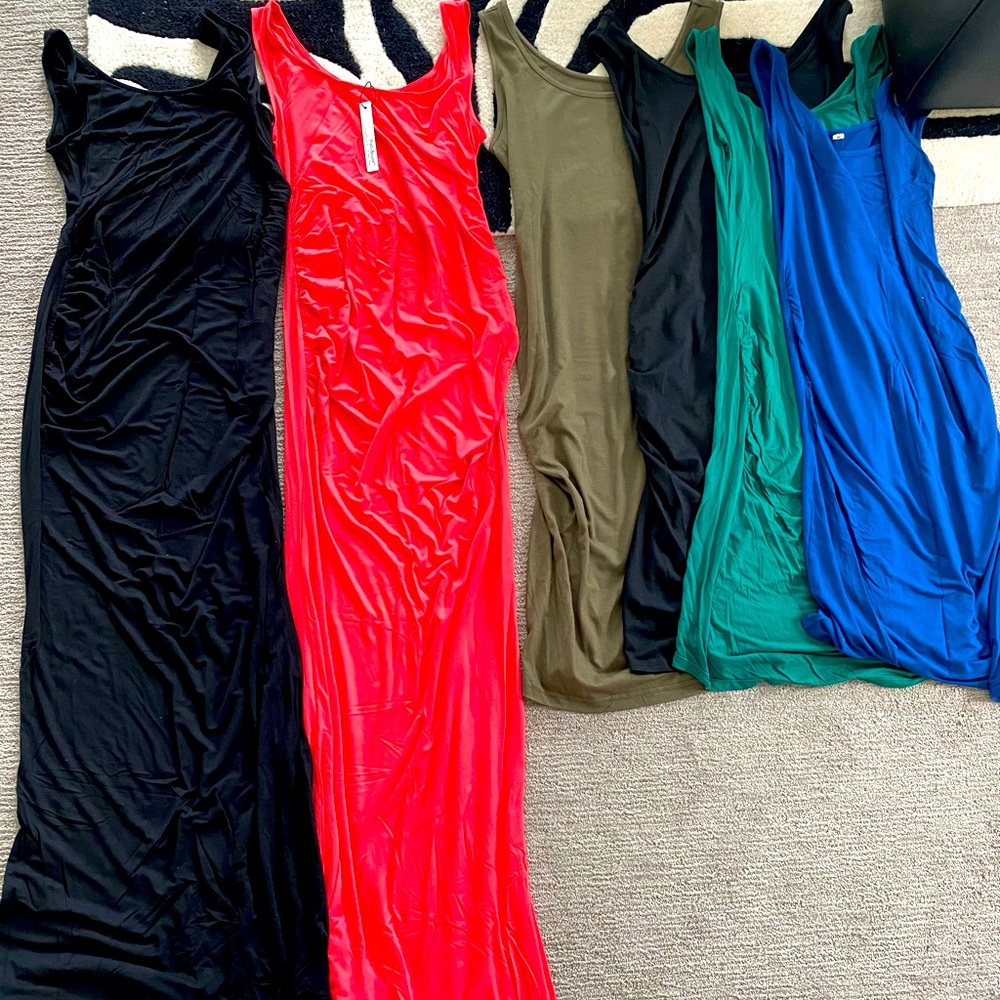 6!!! super comfy maternity dresses, 2 long, 4 short